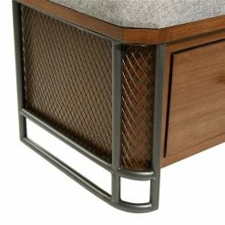 Best reviews of 👏 Grayson Lane Industrial Warm Brown Storage Bench 👏 -GRAYSON LANE Sales 2022 330901694 AlternateImage4 l