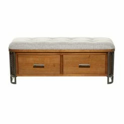 Best reviews of 👏 Grayson Lane Industrial Warm Brown Storage Bench 👏 -GRAYSON LANE Sales 2022 330901694 AlternateImage5 l