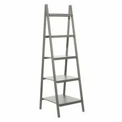 Cheapest 😀 Grayson Lane 19-in D x 22-in W x 65-in H 5-Tier Leaning Wood Shelves ✨