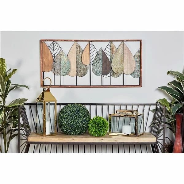 Best Pirce ⭐ Grayson Lane 22-in H x 47-in W Brown MDF and Metal Modern/Contemporary Floral and Botanical Wall Accent 🤩 2 Best Pirce ⭐ Grayson Lane 22-in H x 47-in W Brown MDF and Metal Modern/Contemporary Floral and Botanical Wall Accent 🤩 - Image 2