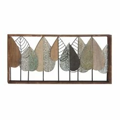 Best Pirce ⭐ Grayson Lane 22-in H x 47-in W Brown MDF and Metal Modern/Contemporary Floral and Botanical Wall Accent 🤩