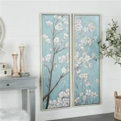 Best Pirce 🥰 Grayson Lane Silver Wood Framed 59-in H x 20-in W Floral Wood Painting 🔥 -GRAYSON LANE Sales 2022 330901704 AlternateImage2 l