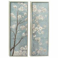 Best Pirce 🥰 Grayson Lane Silver Wood Framed 59-in H x 20-in W Floral Wood Painting 🔥