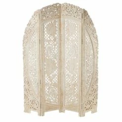 Hot Sale 😍 Grayson Lane 4-Panel White Wood Folding Eclectic Style Room Divider 🤩