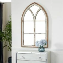 Outlet ✨ Grayson Lane 51-in L X 31.5-in W Vintage Arch White Framed Wall Mirror 🔥 -GRAYSON LANE Sales 2022 330901720 AlternateImage2 l