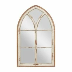 Outlet ✨ Grayson Lane 51-in L X 31.5-in W Vintage Arch White Framed Wall Mirror 🔥