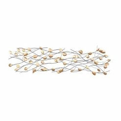 Best reviews of 🛒 Grayson Lane 16-in H x 60-in W Gold Metal Modern/Contemporary Floral and Botanical Wall Accent 🧨