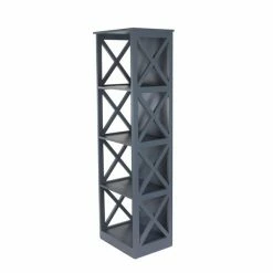 Outlet 🧨 Grayson Lane 12-in D x 16-in W x 51-in H 4-Tier Grey Decorative Wood Shelves 😍 -GRAYSON LANE Sales 2022 330901740 AlternateImage5 l