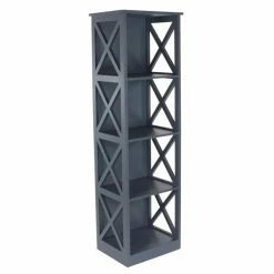 Outlet 🧨 Grayson Lane 12-in D x 16-in W x 51-in H 4-Tier Grey Decorative Wood Shelves 😍