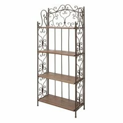 Cheap 🔔 Grayson Lane 12-in D x 27-in W x 68-in H 4-Tier Decorative Metal Shelves 😀