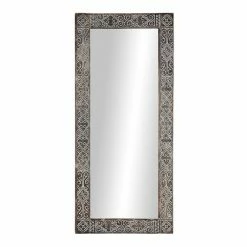 Best deal ❤️ Grayson Lane 71-in L X 31.5-in W Eclectic Rectangle Brown Framed Wall Mirror 😀