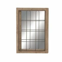 Brand new 🔔 Grayson Lane 52.13-in L X 36.5-in W Industrial Rectangle Brown Framed Wall Mirror 👍 -GRAYSON LANE Sales 2022 330901773 AlternateImage5 l