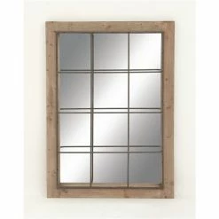 Brand new 🔔 Grayson Lane 52.13-in L X 36.5-in W Industrial Rectangle Brown Framed Wall Mirror 👍