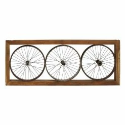 Brand new π Grayson LaneΒ 29-in H xΒ 73-in W Brown Teak Wood Industrial Wall Accent π