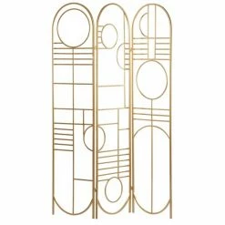 Flash Sale 🧨 Grayson Lane 3-Panel Gold Metal Folding Contemporary/Modern Style Room Divider ✔️