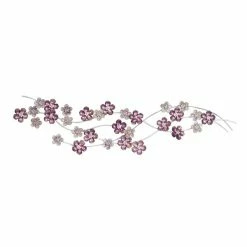 Wholesale 🧨 Grayson Lane 13-in H x 50-in W Purple Metal Glam Floral and Botanical Wall Accent 😀