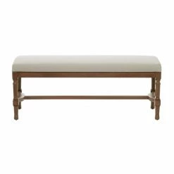 Top 10 😀 Grayson Lane Industrial White/Natural Brown Accent Bench 🧨 -GRAYSON LANE Sales 2022 330901790 AlternateImage7 l