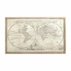 Best Sale ✨ Grayson Lane Brown Wood Framed 31-in H x 48-in W Maps Wood Print 🥰