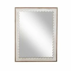 Best reviews of 🥰 Grayson Lane 48-in L X 36.13-in W Farmhouse Rectangle White Framed Wall Mirror 🌟