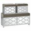 Discount ✔️ Grayson Lane Modern Grey Storage Bench - Set of 3 🤩