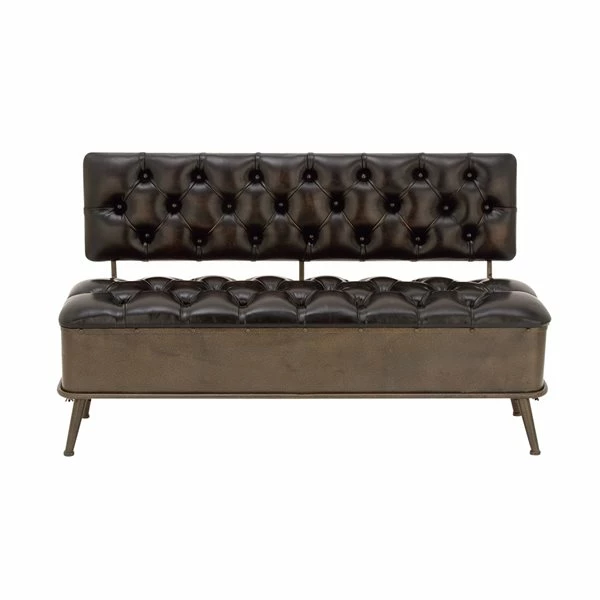 Cheapest ✨ Grayson Lane Industrial Black Iron and Brown Storage Bench 🌟 1 Cheapest ✨ Grayson Lane Industrial Black Iron and Brown Storage Bench 🌟
