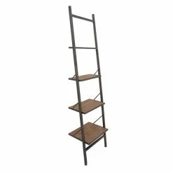 Buy 👍 Grayson Lane 14-in D x 20-in W x 77-in H 4-Tier Leaning Wood Shelves 🔔
