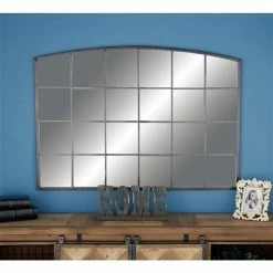 Outlet 😍 Grayson Lane 34-in L X 48-in W Industrial Rectangle Black Framed Wall Mirror ⭐ -GRAYSON LANE Sales 2022 330901819 AlternateImage2 l