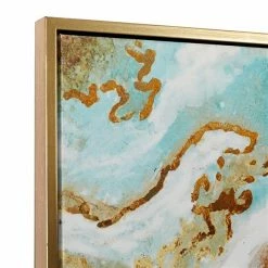 Flash Sale 🎉 Grayson Lane Gold Wood Framed 36-in H x 47-in W Abstract Canvas Painting ⭐ -GRAYSON LANE Sales 2022 330901822 AlternateImage4 l