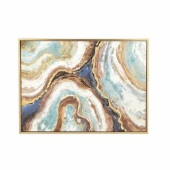 Flash Sale 🎉 Grayson Lane Gold Wood Framed 36-in H x 47-in W Abstract Canvas Painting ⭐ -GRAYSON LANE Sales 2022 330901822 AlternateImage5 l