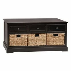 New 🧨 Grayson Lane Farmhouse Brown Storage Bench 🛒
