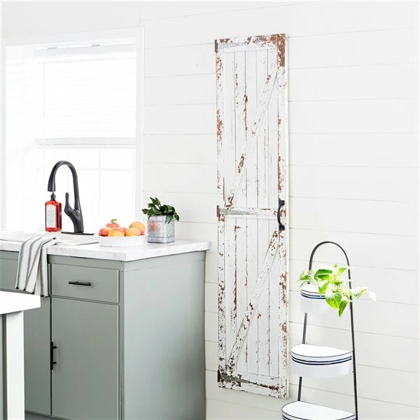 Deals ✔️ Grayson Lane 69-in H x 17-in W White Wood Transitional Abstract Wall Accent 👍 2 Deals ✔️ Grayson Lane 69-in H x 17-in W White Wood Transitional Abstract Wall Accent 👍 - Image 2