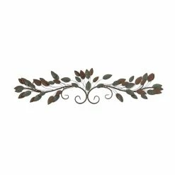 Coupon β€οΈ Grayson LaneΒ 12-in H xΒ 51-in W Blue Metal Traditional Floral and Botanical Wall Accent π
