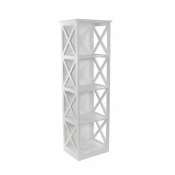 Deals 🧨 Grayson Lane 12-in D x 16-in W x 51-in H 4-Tier Decorative Wood Shelves 🌟