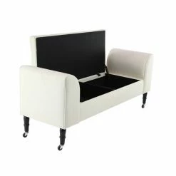 Outlet 😉 Grayson Lane Industrial Ivory White Storage Bench ⭐ -GRAYSON LANE Sales 2022 330901836 AlternateImage5 l