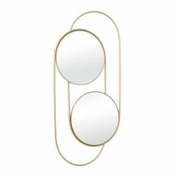 Promo 🎉 Grayson Lane 43-in L X 20-in W Contemporary Round Gold Framed Wall Mirror 🎁 -GRAYSON LANE Sales 2022 330901837 AlternateImage5 l