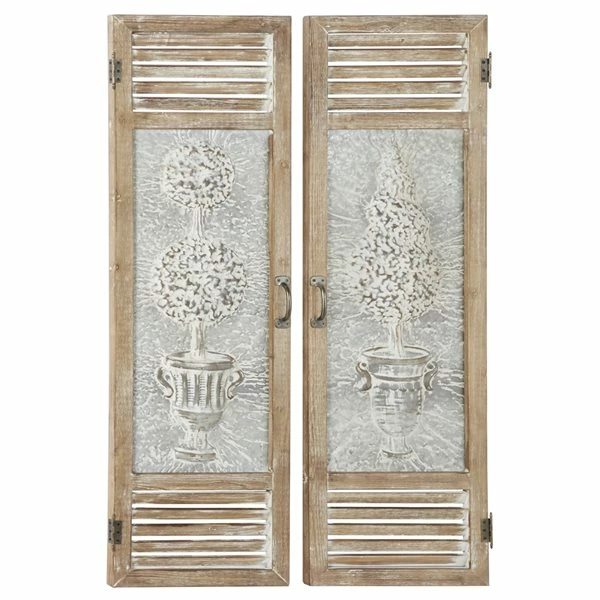 Promo 🌟 Grayson Lane 52-in H x 15-in W Brown Metal Farmhouse/Rustic Nature Wall Accent - 2-Pack 🔥 1 Promo 🌟 Grayson Lane 52-in H x 15-in W Brown Metal Farmhouse/Rustic Nature Wall Accent - 2-Pack 🔥