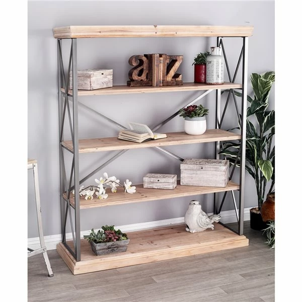 Best Sale 👏 Grayson Lane 17-in D x 48-in W x 60-in H 5-Tier Decorative Wood Shelves 👍 2 Best Sale 👏 Grayson Lane 17-in D x 48-in W x 60-in H 5-Tier Decorative Wood Shelves 👍 - Image 2