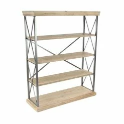 Best Sale 👏 Grayson Lane 17-in D x 48-in W x 60-in H 5-Tier Decorative Wood Shelves 👍