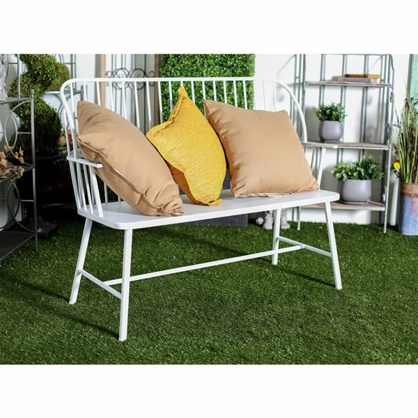 Discount 🔥 Grayson Lane 20-in W X 38-in L Farmhouse Glossy White Accent Bench 💯 2 Discount 🔥 Grayson Lane 20-in W X 38-in L Farmhouse Glossy White Accent Bench 💯 - Image 2