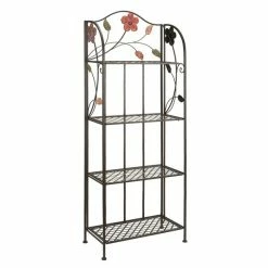 New ⭐ Grayson Lane 12-in D x 25-in W x 68-in H 4-Tier Decorative Metal Shelves 🔥
