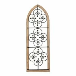 Budget π Grayson LaneΒ 52-in H xΒ 17.88-in W Brown Metal and Wood Traditional Abstract Wall Accent π