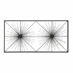 Discount 🔔 Grayson Lane 24-in H x 48-in W Black Metal Modern/Contemporary Ornamental Wall Accent 🧨