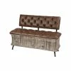Buy 🥰 Grayson Lane Rustic Mocha Brown Storage Bench 🔥