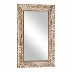 Buy 🎉 Grayson Lane 59.44-in L X 35.88-in W Rectangle Brown Framed Wall Mirror 🧨