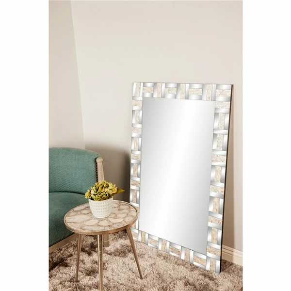 Best deal 🌟 Grayson Lane 47.13-in L X 31.5-in W Glam Rectangle Silver Framed Wall Mirror 😀 2 Best deal 🌟 Grayson Lane 47.13-in L X 31.5-in W Glam Rectangle Silver Framed Wall Mirror 😀 - Image 2