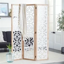 Cheapest 🔔 Grayson Lane 3-Panel White Wood Folding Country Style Room Divider 👏 -GRAYSON LANE Sales 2022 330901903 AlternateImage2 l