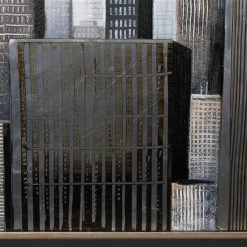 Top 10 ✔️ Grayson Lane Brown Wood Framed 39.5-in H x 59.13-in W Cityscape Canvas Hand-Painted Painting 🎁 -GRAYSON LANE Sales 2022 330901904 AlternateImage4 l