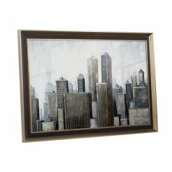 Top 10 ✔️ Grayson Lane Brown Wood Framed 39.5-in H x 59.13-in W Cityscape Canvas Hand-Painted Painting 🎁 -GRAYSON LANE Sales 2022 330901904 AlternateImage5 l