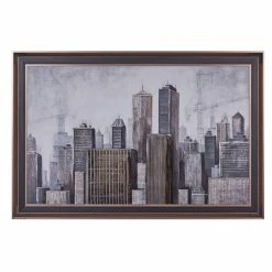 Top 10 ✔️ Grayson Lane Brown Wood Framed 39.5-in H x 59.13-in W Cityscape Canvas Hand-Painted Painting 🎁