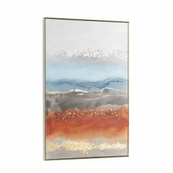 Best Pirce 🌟 Grayson Lane Gold Wood Framed 47.38-in H x 31.5-in W Abstract Ceramic Hand-Painted Painting ⌛ -GRAYSON LANE Sales 2022 330901916 AlternateImage5 l